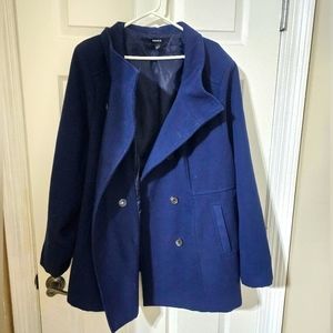 Torrid Navy Melton Double Breasted Peacoat Sz 4 EUC